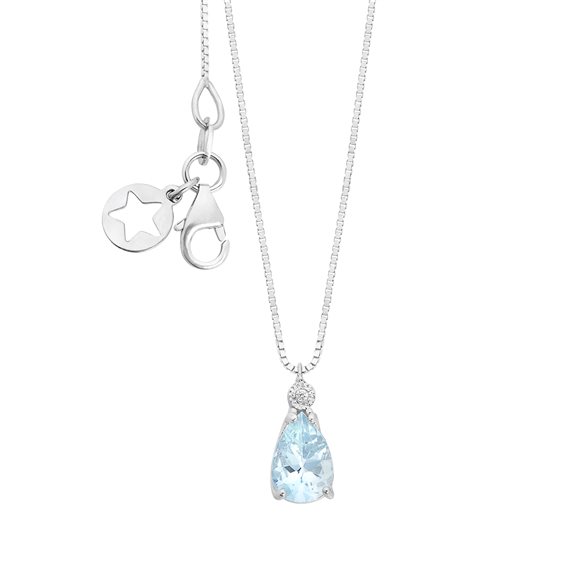 Collar Comete Mujer Storia di Luce 375 in Oro blanco Acquamarina 0.71 Ct KGLQ002 - KGLQ002